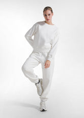 SOFT COTTON SWEATSHIRT WITH GRAPHIC PRINT - WHITE - MILK WHITE | DEHA