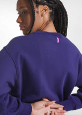 FELPA IN COTONE MORBIDO CON STAMPA GRAFICA VIOLA - DEEP PURPLE | DEHA