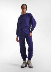 FELPA IN COTONE MORBIDO CON STAMPA GRAFICA VIOLA - DEEP PURPLE | DEHA