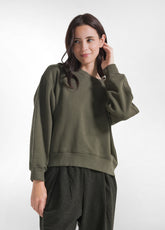 SOFT COTTON TRACKSUIT WITH GREEN PRINT - | DEHA