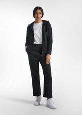 FELPA CON ZIP E CAPPUCCIO IN COTONE STRETCH NERO - BLACK | DEHA