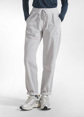PANTALONI IN VELLUTO CON VITA IN FELPINA STRETCH GRIGIO - ICE GREY | DEHA