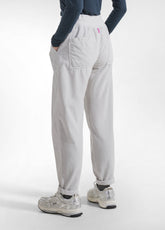 PANTALONI IN VELLUTO CON VITA IN FELPINA STRETCH GRIGIO - ICE GREY | DEHA