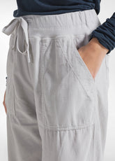 PANTALONI IN VELLUTO CON VITA IN FELPINA STRETCH GRIGIO - ICE GREY | DEHA