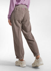 PANTALONI IN VELLUTO CON VITA IN FELPINA STRETCH G - TAUPE | DEHA
