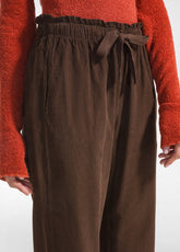 PANTALONE JOGGER IN VELLUTO LEGGERO MARRONE - COFFEE BROWN | DEHA