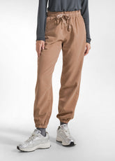 PANTALONI IN VELLUTO CON COULISSE IN VITA MARRONE - CAMEL BROWN | DEHA