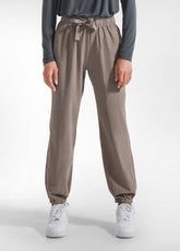 PANTALONI IN VELLUTO CON COULISSE IN VITA GRIGIO - TAUPE | DEHA