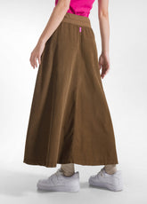 GONNA IN VELLUTO CON COULISSE IN VITA MARRONE - KAKI BROWN | DEHA