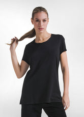 Black Flammé Cotton T-Shirt - BLACK | DEHA