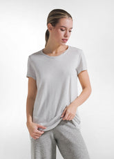 SHORT-SLEEVE T-SHIRT IN FLAMED MODAL JERSEY - GREY - ICE GREY | DEHA