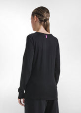 LONG-SLEEVE T-SHIRT IN FLAMED MODAL JERSEY - BLACK - BLACK | DEHA