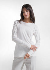 T-SHIRT A MANICA LUNGA IN JERSEY MODAL FIAMMATO GRIGIO | DEHA