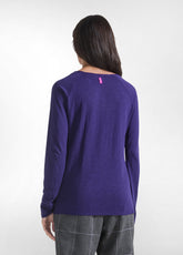 LONG-SLEEVE T-SHIRT IN FLAMED MODAL JERSEY - PURPL - DEEP PURPLE | DEHA