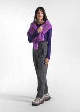 LONG-SLEEVE T-SHIRT IN FLAMED MODAL JERSEY - PURPL - DEEP PURPLE | DEHA