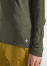 LONG-SLEEVE T-SHIRT IN FLAMED MODAL JERSEY - GREEN - CAMO GREEN | DEHA