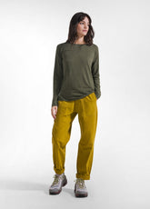 LONG-SLEEVE T-SHIRT IN FLAMED MODAL JERSEY - GREEN - CAMO GREEN | DEHA