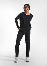 T-SHIRT A MANICA LUNGA IN JERSEY MODAL FIAMMATO NERO - BLACK | DEHA