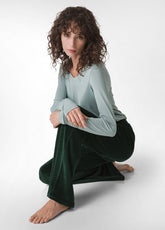LOUNGE-HOSE AUS CHENILLE, GRUEN - FOREST GREEN | DEHA