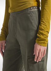 PANTALONI CARGO IN GABARDINA VERDE - CAMO GREEN | DEHA