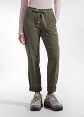PANTALONI DRITTI IN GABARDINA STRETCH VERDE - CAMO GREEN | DEHA