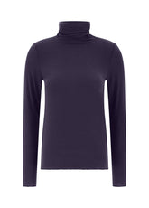 CASHMERE BLEND HIGH NECK TOP, PURPLE - Leisurewear | DEHA