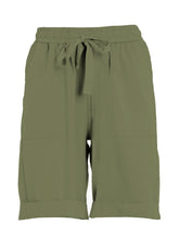 GREEN POPLIN DRAWSTRING BERMUDA SHORTS - Leisurewear | DEHA