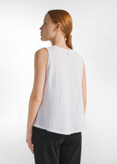 TOP FLUIDO IN JERSEY FIAMMATO BIANCO - WHITE | DEHA