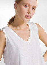 TOP FLUIDO IN JERSEY FIAMMATO BIANCO - WHITE | DEHA