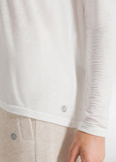 CASHMERE BLEND T-SHIRT - WHITE - MILK WHITE | DEHA