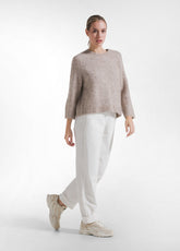 HOSE AUS STRETCH-SAMT - WEISS - Freizeitkleidung | DEHA