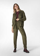 SOFT VELVETY CORDUROY PANTS, GREEN - Leisurewear | DEHA