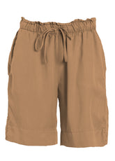 SHORTS IN TWILL TENCEL MARRONE - Bermuda - Outlet | DEHA