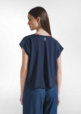 Organic Jersey Loose-Fit T-Shirt - Blue - BLUE NIGHT | DEHA