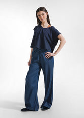 Organic Jersey Loose-Fit T-Shirt - Blue - BLUE NIGHT | DEHA