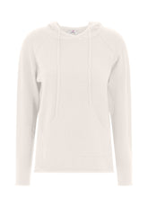HOODED SWEATER, WHITE - Gift exclusivity: elegance and refinement | DEHA