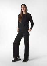 WIDE LEG KNITTED PANTS, BLACK - Gift exclusivity: elegance and refinement | DEHA