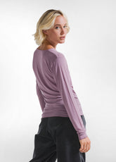 T-SHIRT A MANICA LUNGA IN MISTO CASHMERE VIOLA - DUSTY LILAC | DEHA
