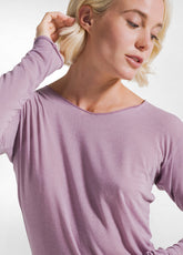T-SHIRT A MANICA LUNGA IN MISTO CASHMERE VIOLA - DUSTY LILAC | DEHA