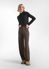 BLACK CASHMERE BLEND HIGH NECK LONG SLEEVE T-SHIRT - BLACK | DEHA