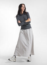 T-SHIRT A COLLO ALTO E MANICA LUNGA IN MISTO CASHMERE GRIGIO - LEAD | DEHA