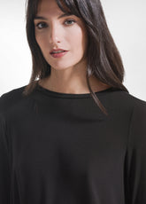 MAGLIA GIROCOLLO A MANICA LUNGA IN MISTO CASHMERE NERO - BLACK | DEHA