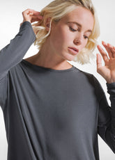 MAGLIA GIROCOLLO A MANICA LUNGA IN MISTO CASHMERE GRIGIO - LEAD | DEHA