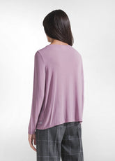 MAGLIA GIROCOLLO A MANICA LUNGA IN MISTO CASHMERE LILLA - DUSTY LILAC | DEHA