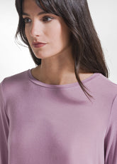 MAGLIA GIROCOLLO A MANICA LUNGA IN MISTO CASHMERE LILLA - DUSTY LILAC | DEHA