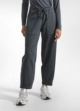 GREY STRETCH GABARDINE BALLOON TROUSERS - LEAD | DEHA