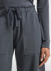 GREY STRETCH GABARDINE BALLOON TROUSERS - LEAD | DEHA