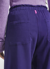 PURPLE STRETCH GABARDINE BALLOON TROUSERS - DEEP PURPLE | DEHA