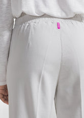 STRAIGHT TROUSERS IN GREY STRETCH GABARDINE - ICE GREY | DEHA