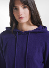 PURPLE COTTON KNITTED CREW NECK TRACKSUIT WITH HOOD AND TROUSERS - | DEHA
